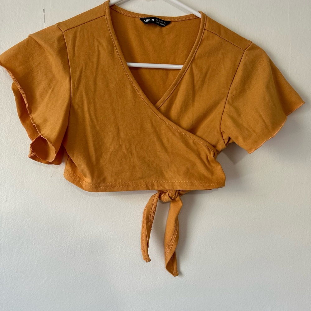 Golden yellow mustard crop top